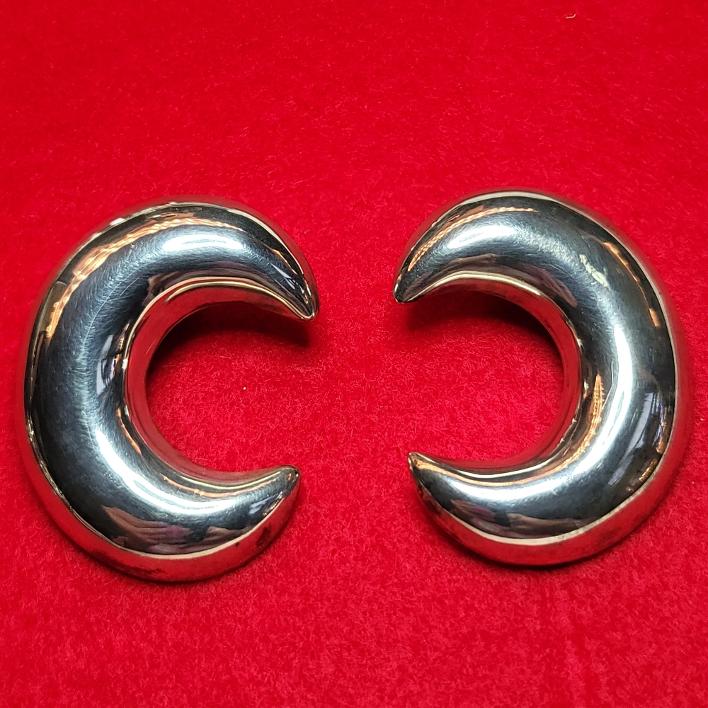 Zina vintage 80's large Sterling Silver earrings